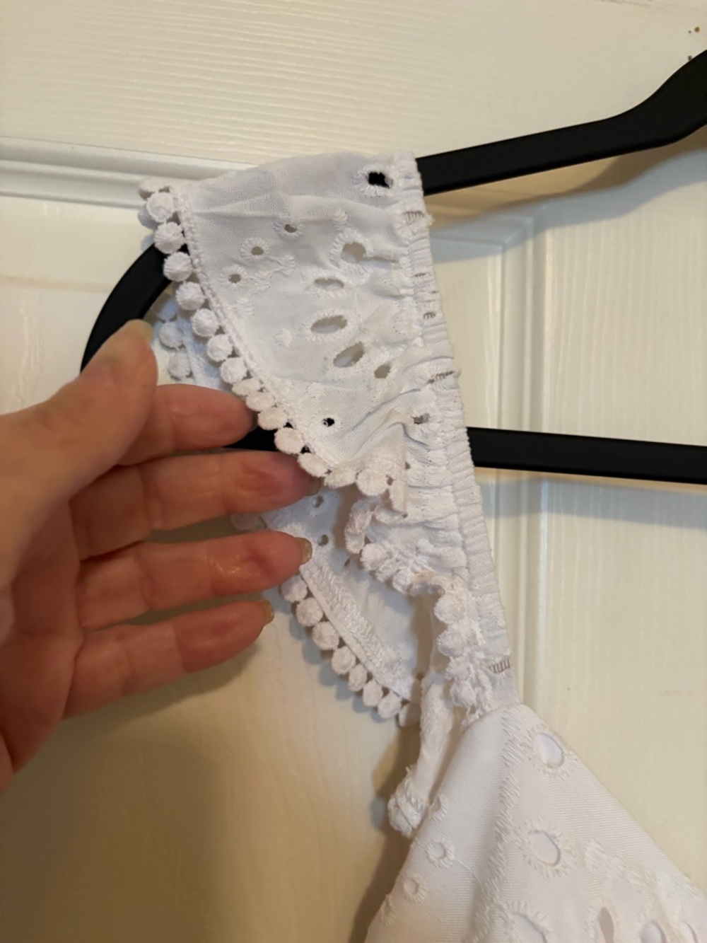 Lily Rose White Eyelet Midi Dress with Ruffle Straps - Picture 7 of 16